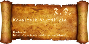 Kovalcsik Viktória névjegykártya